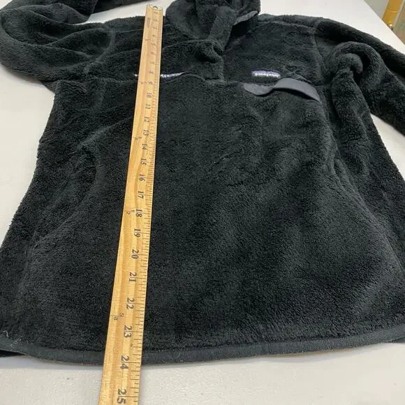 Women's PATAGONIA Polartec 1/4 Snap-T Black Fleece Pullover Sweater Small - Picture 13 of 13